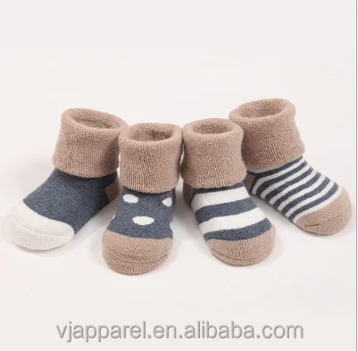 

combed cotton autumn and winter terry padded 0-1 year-old children socks cozy sock, Image