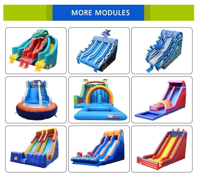 Kid's inflatable bouncy castle with water slide of commerical grade