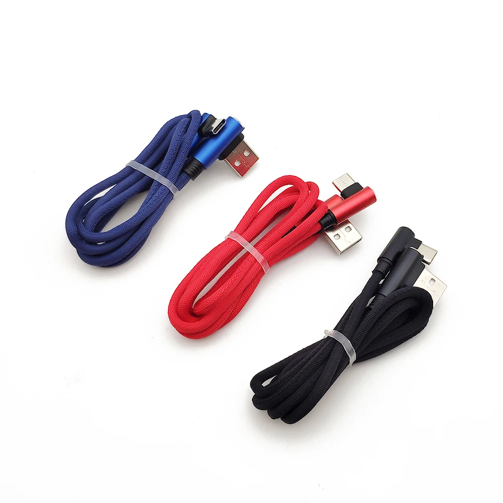 Factory Price Cotton Material 90 degree usb cable 90 degree u shape Micro usb cable - ANKUX.COM