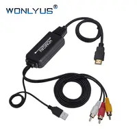 

HDMI to AV Converter Cable, HDMI to RCA Cvbs Composite HDMI in to Composite RCA out with USB power supply