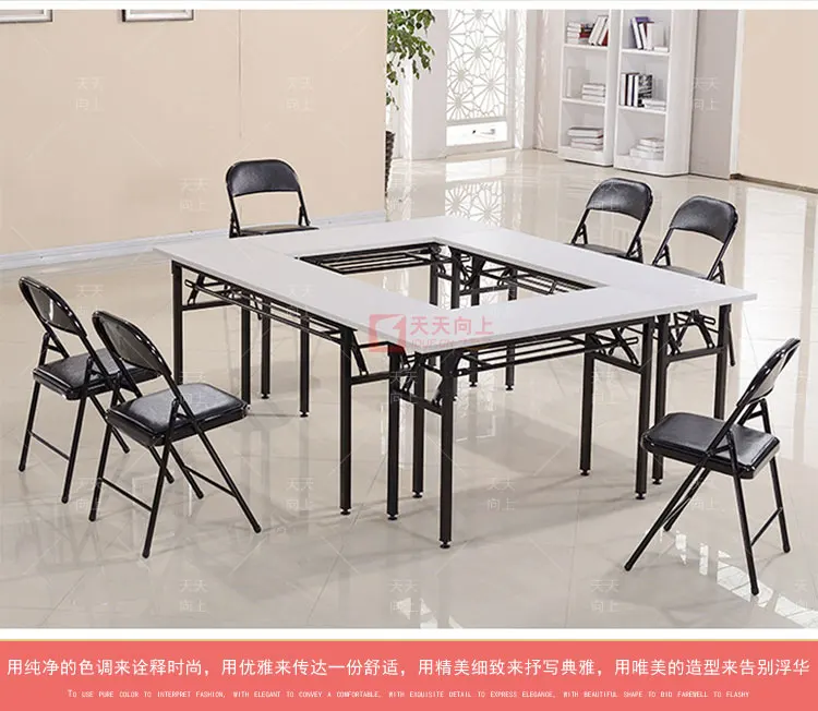 Cheap Folding Table for Event Banquet Table with Different Size Metal Frame Wood Portable Table