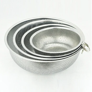 Stainless Steel Kitchen Colander Flat Strainer With Two Handles - Buy ...