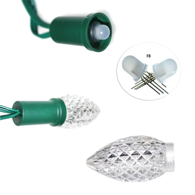 C9 Programmable Ws2811 8mm Rgb Dc12v Led Pixel String Christmas Lights Buy C9 Pixel Lights,Rgb