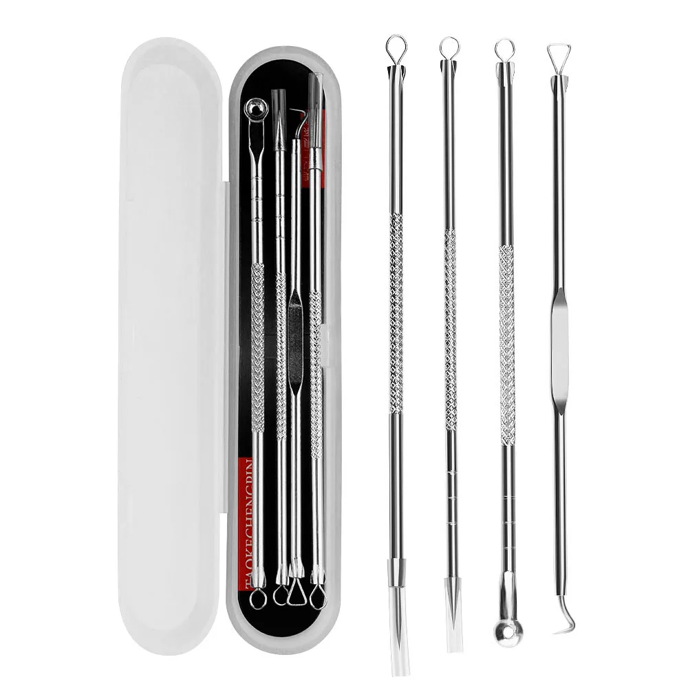 

Silver Acne Blackhead Removal Needles Stainless Pimple Spot Comedone Extractor Beauty Face CleanTools Facial Pore Cleanser