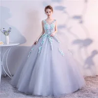 

Quinceanera Dresses Ball Gown Appliqued Flower party Dress Adults evening dress