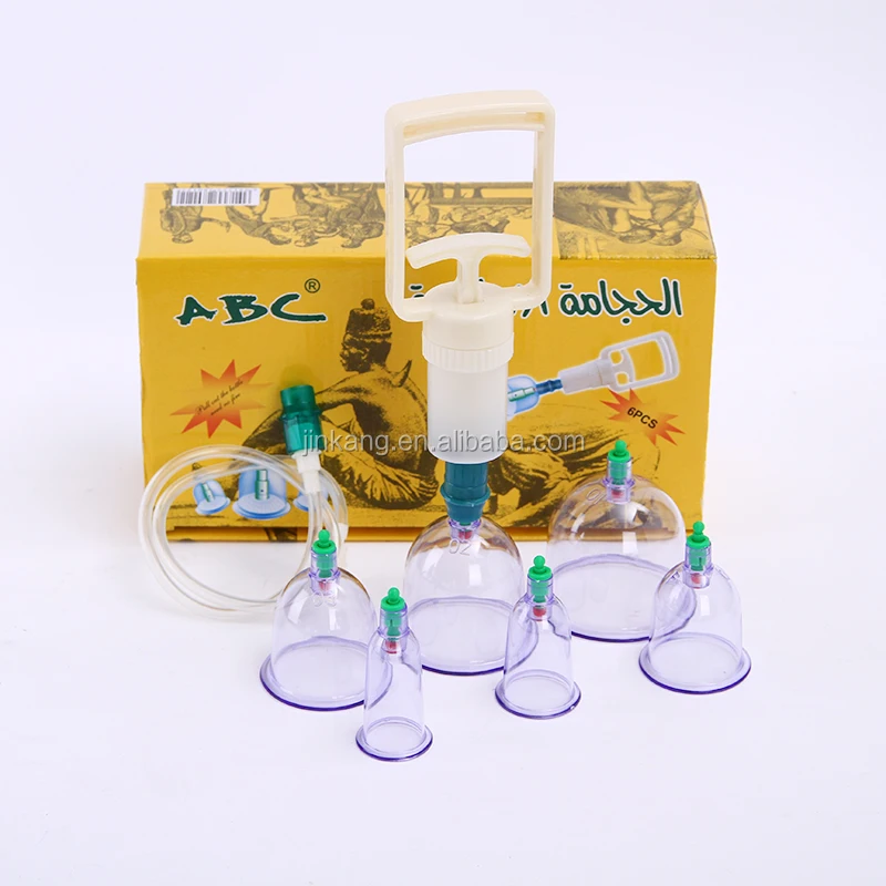 
Hot sell Chinese traditional cupping vacuum cupping cup hijama with ABS Small pump 