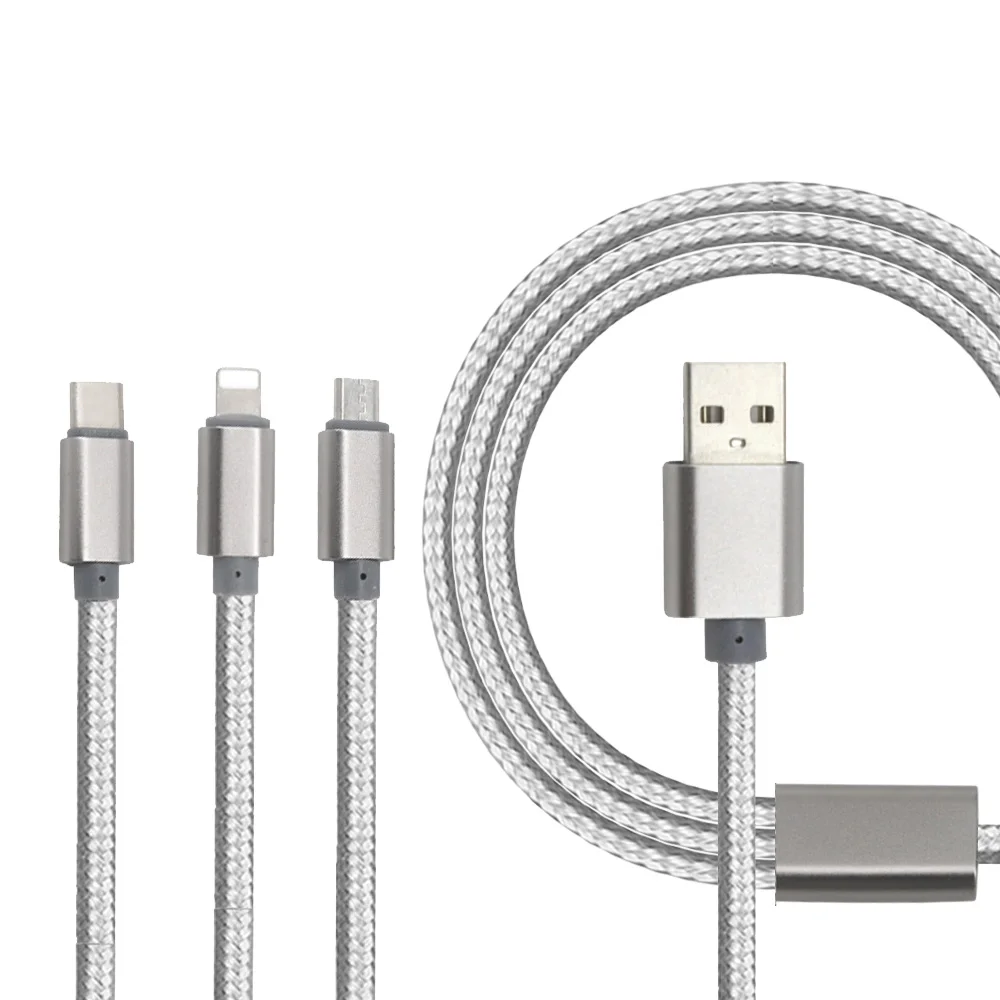 OEM Free Engrave Logo 3 in 1 Fast Charging Strong Magnetic Micro Usb Cable For Android i8 Type C