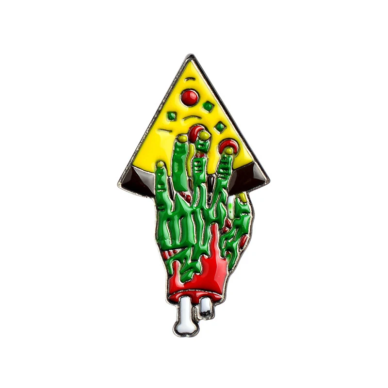 Wholesale Popular Party Zombie Hand Pins Domino's Pizza Lapel Pin Badge