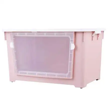 

Multi function Durable Plastic box Side Opening Storage bin, White, pink, blue