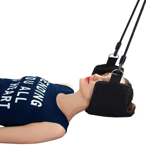 Suitable Office Workers Drivers polyester travel Relax head neck traction hammock for neck pain relief with Eye Mask