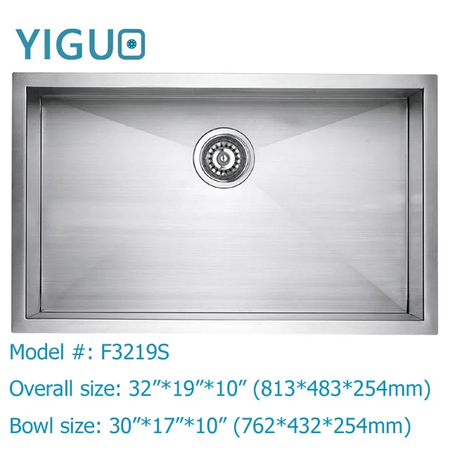 
undermount installation type brushed surface treatment Handmade 304 stainless steel kitchen sink with drainboard 