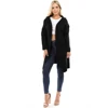 Knitwear Sweater Manufacturer Quality Black Women's Plus Size Pockets Long Sweater Cardigan Hoodies With Hood And Button