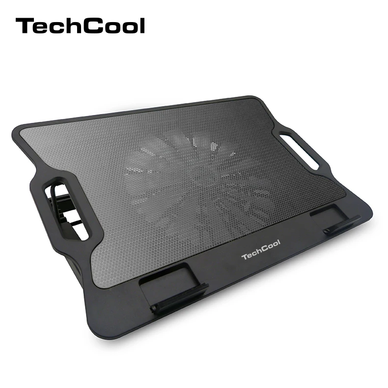 

height techcool 15.6' Notebook cooler stand and high-end laptop cooling pad with blue-LED Fans, Black