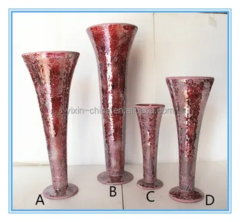 Different Types Decoration Mosaic Giant Wine Glass Vase For Home