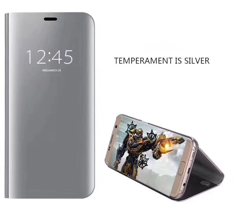 Luxury Mirror View Flip Phone Case Pu Leather Case With Stand For Samsung Galaxy Note 9