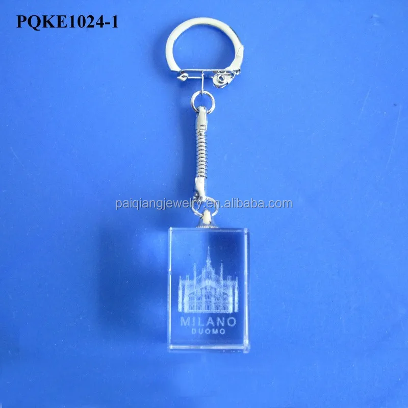
2015 New design elegant white transparent glass nugget Italy souvenir custom keychain 