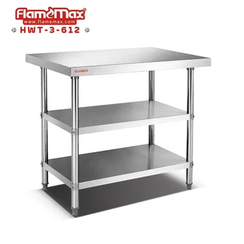 Hwt 3 612 Kitchen Folding Metal Work Bench Table With 2 Under