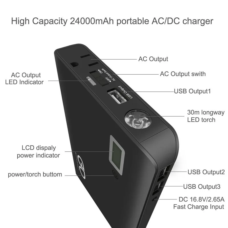 Portable Charging 24000mah 110v 220v Laptop Power Bank For Dell Buy