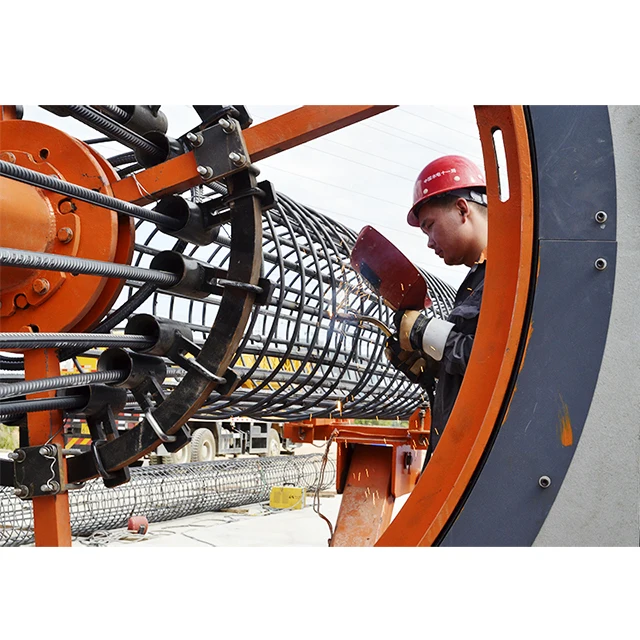 
Fully automatic cylindrical pile cage making / welding/assembling machine with variable pitch welded spiral wrap 