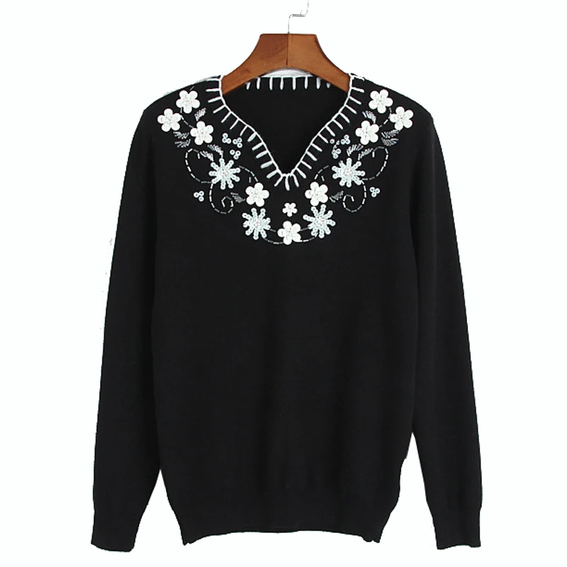

wholesale beads knit knitted new sweater female custom crochet women sweaters, Customized