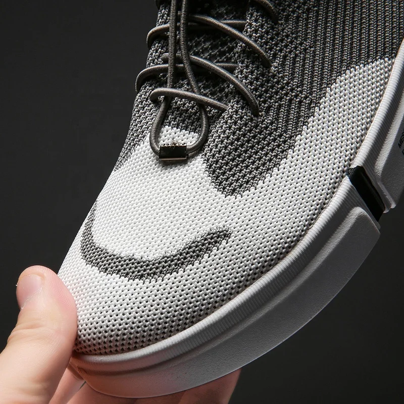 
xx353 flat fashion fly weaving face upper sock sport men shoes china 2019 