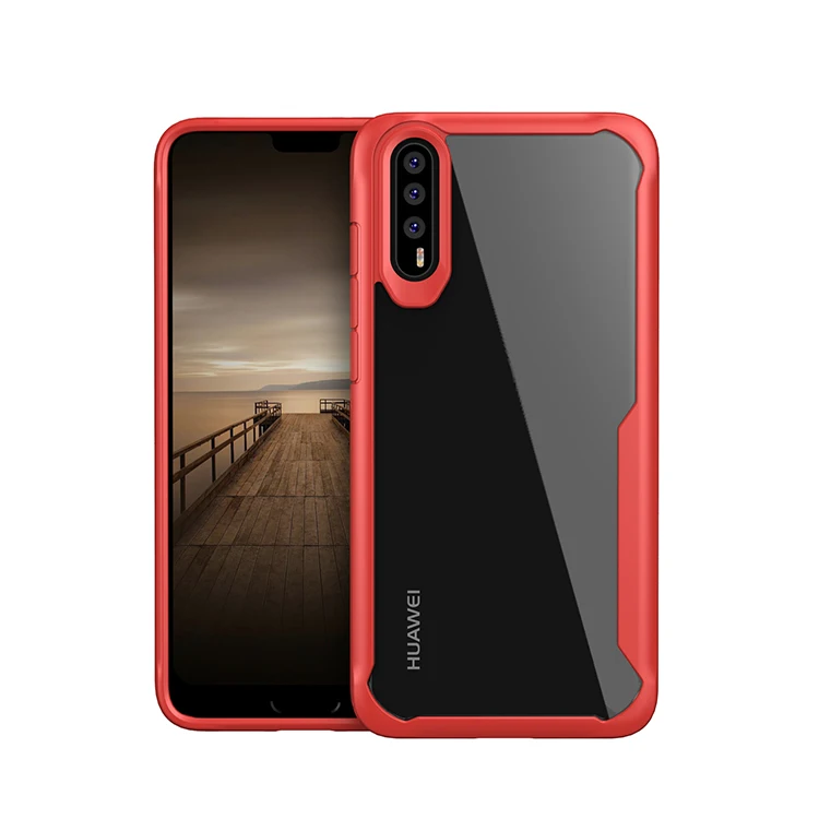

Crystal Clear Back PC Phone Case, Soft TPU Bumper Slim Phone Case Cover for Huawei P20 P20 Pro P20 lite,Drop Prooffor Case, Black;blue;golden;rose gold;red;silver