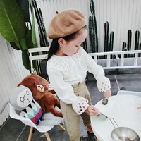 

spring autumn girls clothes set white blouse peter pan collar with pants fashion cute baby clothing sets children clothes