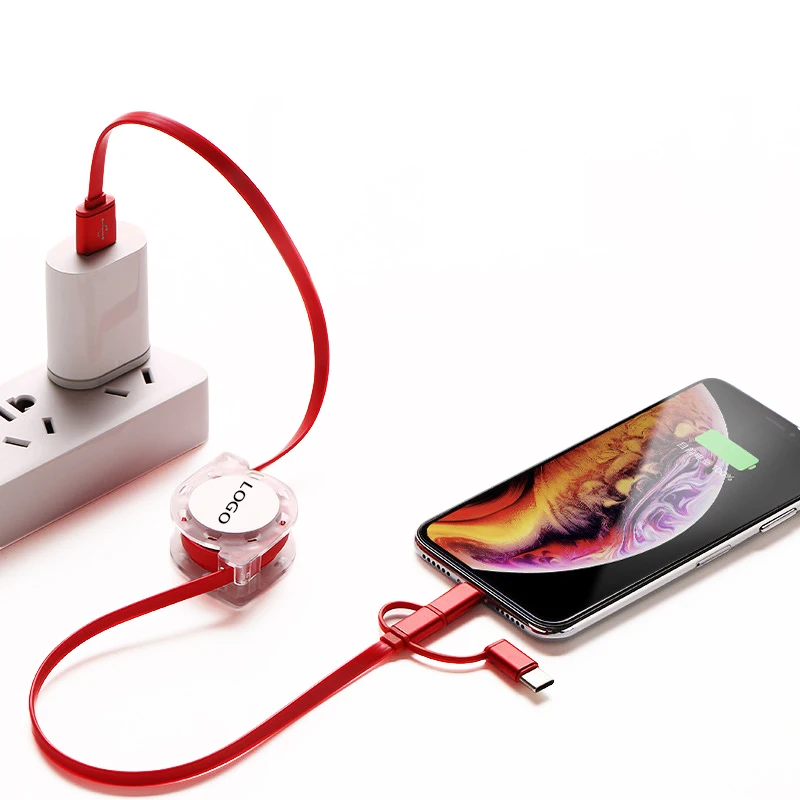 

3 In 1 Multiple Usb Charging Cable For Iphone, Colorful