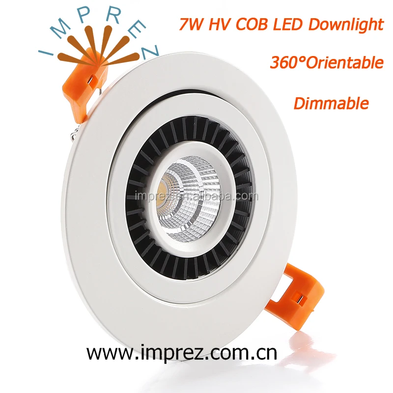 No Need Driver 7W Recessed LED Spot Lighting 360 Degree Orientable Driverless HV COB LED Lamps