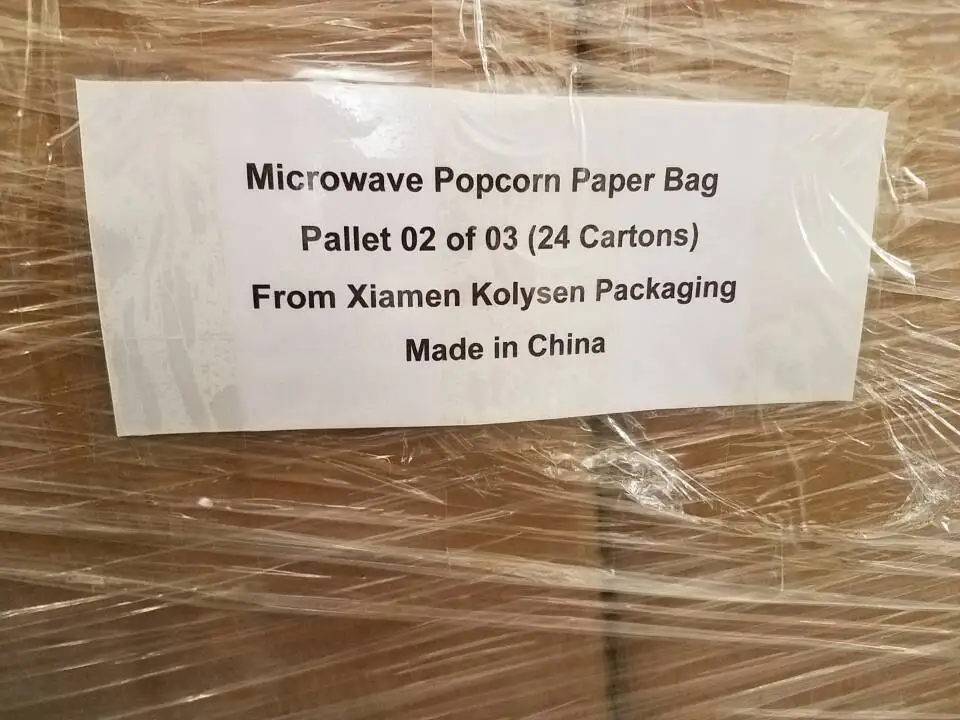 PARCHMENT PACKAGE FOR MICROWAVE OVEN Popcorn bag for popcorn packing