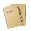 Promotional Kraft Spiral Customized LOGO Notebook with Pen
