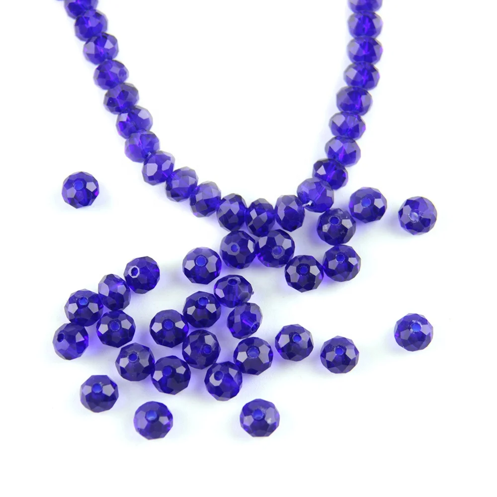 

Hot sale dark sapphire  faceted flat round shaped crystal glass bead for diy wedding decoration pendant