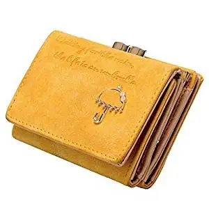Short Clutch Wallet - TOOGOO(R)Women's Fashion Leather Wallet Button Clutch Purse Lady Short Handbag Yellow