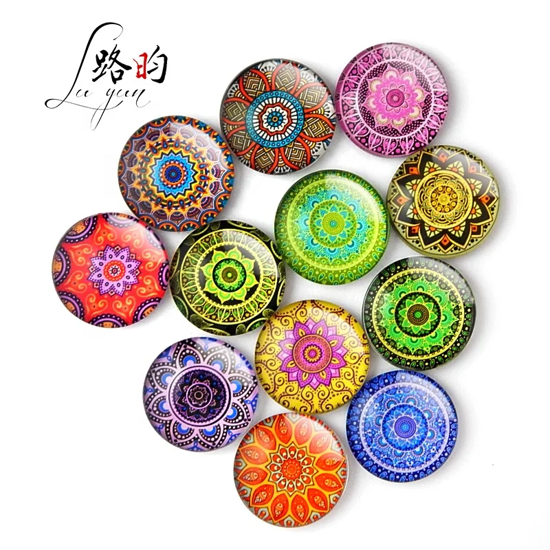 

Luyun 3d Glass Magnet Mandala Flower Refrigerator Magnet For Office Cabinet