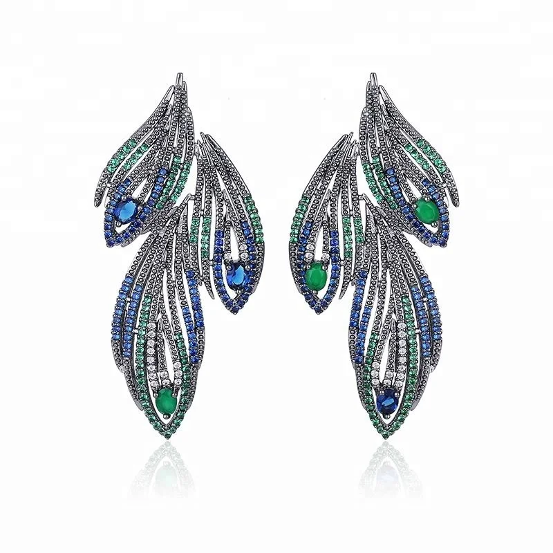 

Wholesale Charming Copper Brass Stud Earring For Women, Green, red, silver