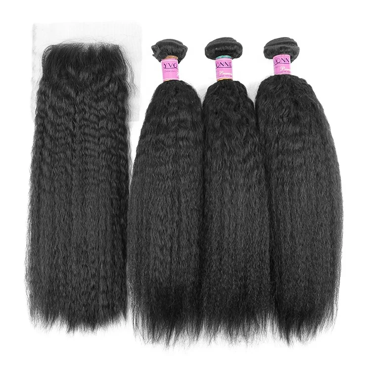 

Best Selling Kinky Straight Brazilian Hair Weave Bundles With Closure