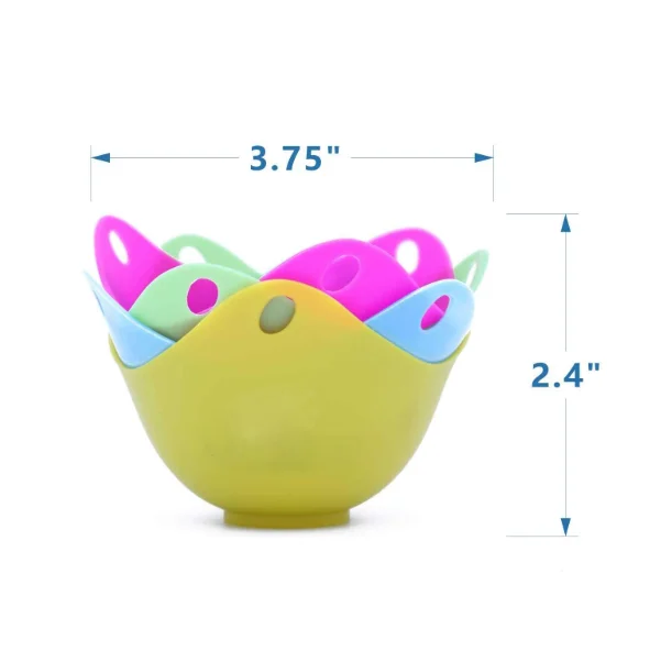 

Silicone Egg Poaching Cups Egg Poacher with Ring Standers Microwave Egg Cooker, Pantone color