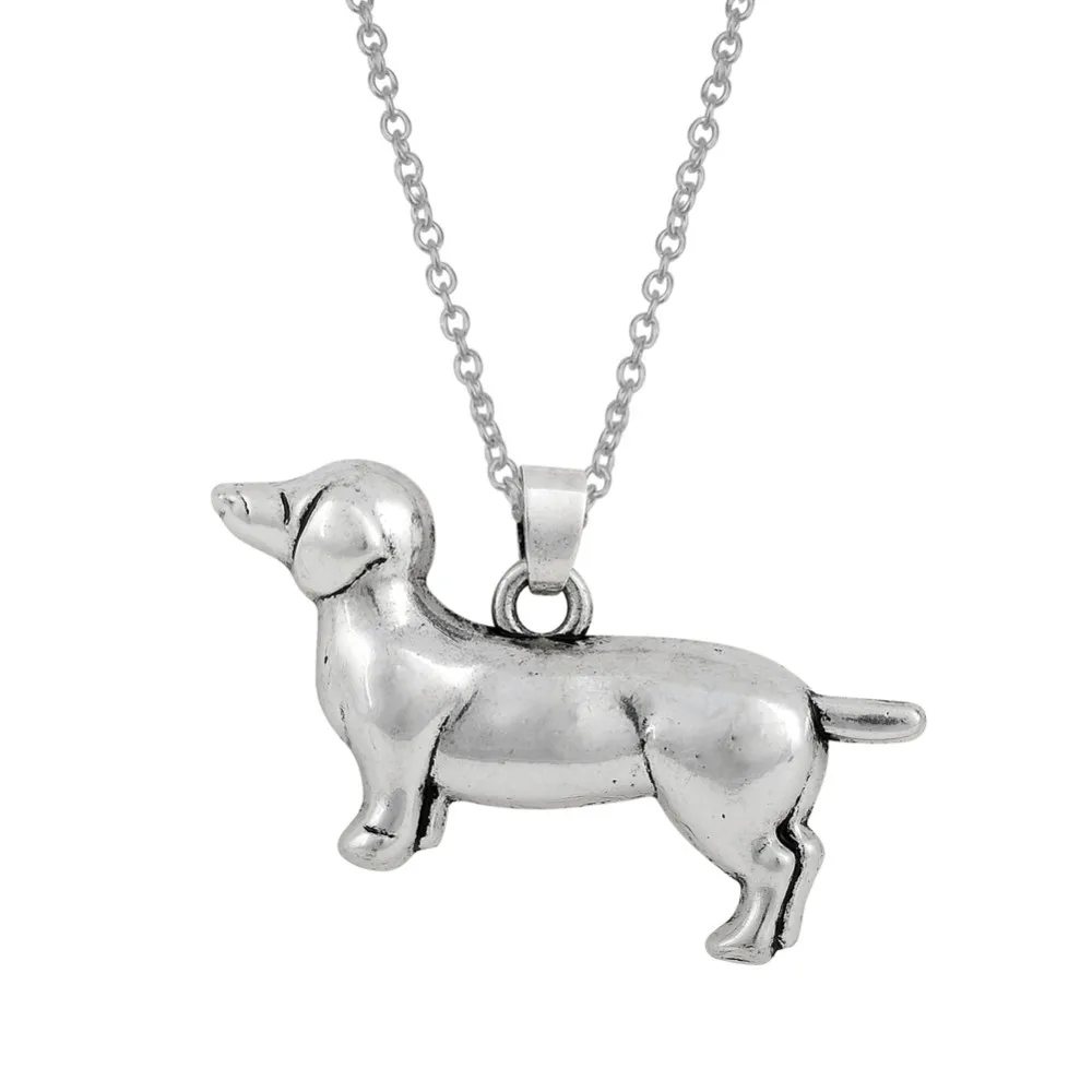 

Metal Antique Silver Plating Dog Pendant Animal Style Necklace For Dog Lover