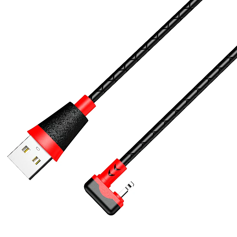 

MILLIONWELL New Type Mushroom design L shape micro usb angle flat cable, Gun-black or customized