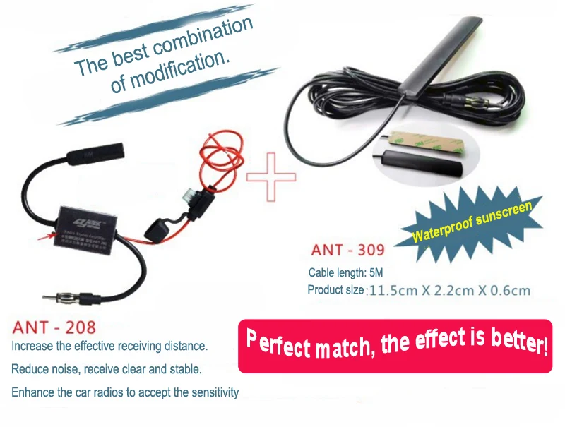 Ant208 Auto Fm/am Antenna Booster Windshield Mount Antenna Aerials Car