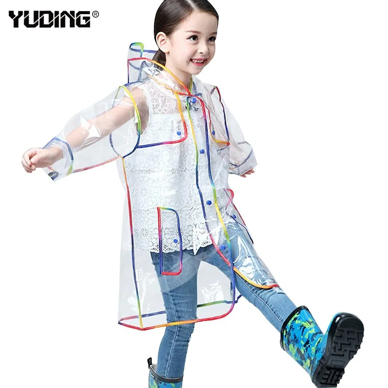 Waterproof Plastic Clear Rain Jacket Coat With Printed Design Wholesale