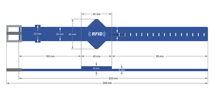 Customized 13.56mhz HF Passive Silicone rfid Wristband