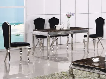 Marble Dining Table With Stainless Steel