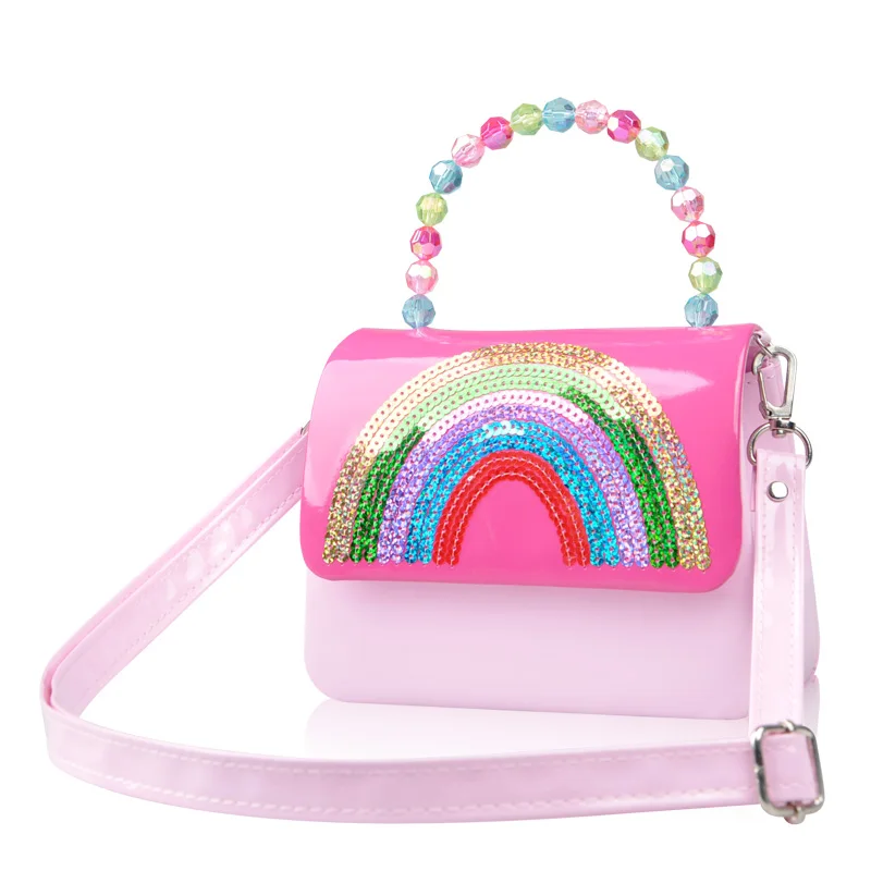 Oem Or Odm Or Wholesale Rainbow Sequin Kids Hand Bag For Girls Pu Kids ...
