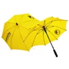 Promotional straight handle umbrella windproof yellow golf umbrella small with logo prints