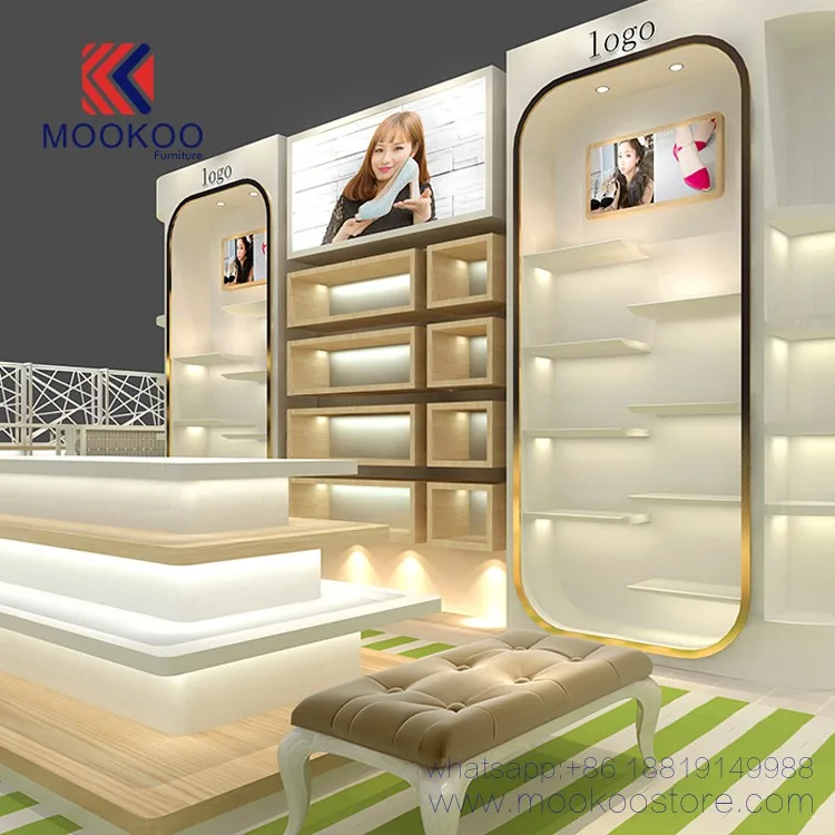 Customized Shoes Shop Display Furniture Design White Shoe Shelving