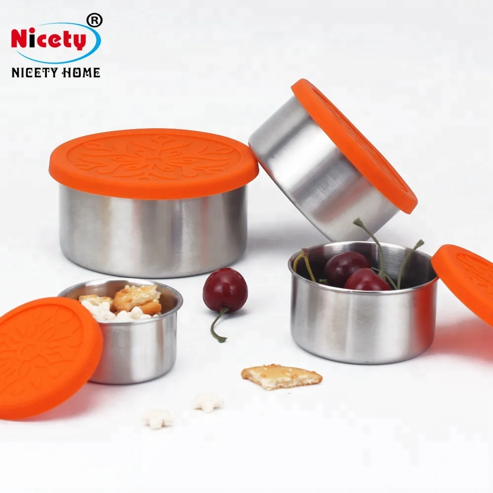 

Nicety Stainless steel mini round food container for kids