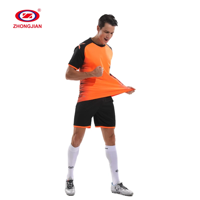 

New Model Customise Breathable Club Soccer Clothes Suit Sport Wear Plain Football Jersey Set, White,blue,red,orange,green