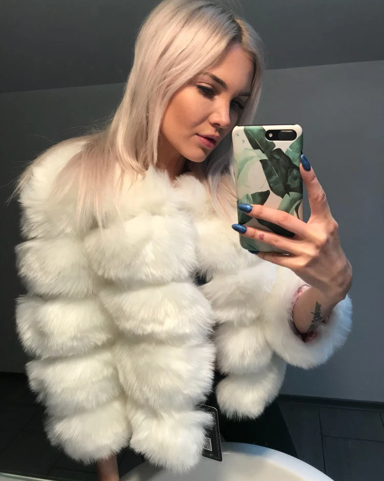 Mink Coats Women 2018 Winter New Fashion Pink FAUX Fur Coat Elegant Thick Warm Outerwear Fake Fur Jacket Chaquetas Mujer