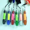 Hot-sell Promotion gift Lanyard 3 in 1 Multi Function plastic Led Light Pen With Memo Note Paper